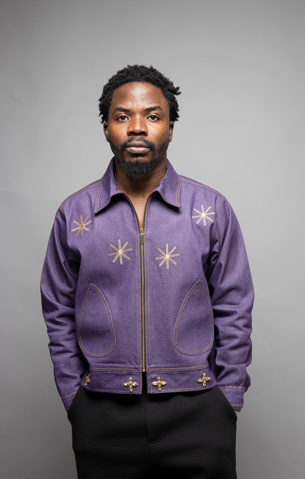 Limited Edition Embellished Purple Denim Jacket
