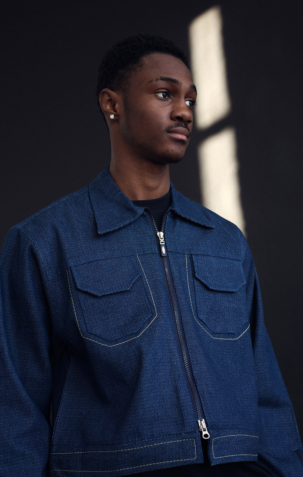 Blue Macramé Denim Jacket