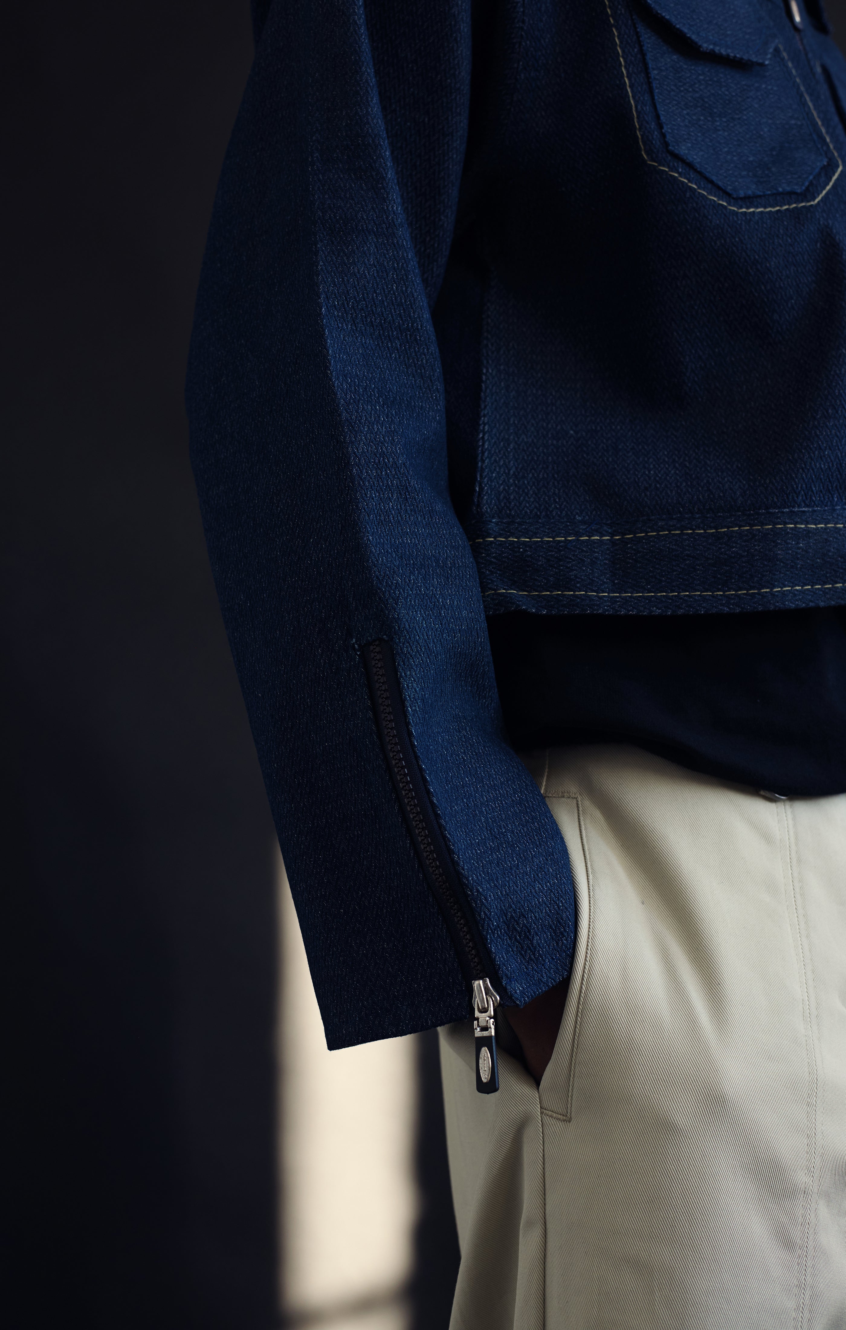 Blue Macramé Denim Jacket