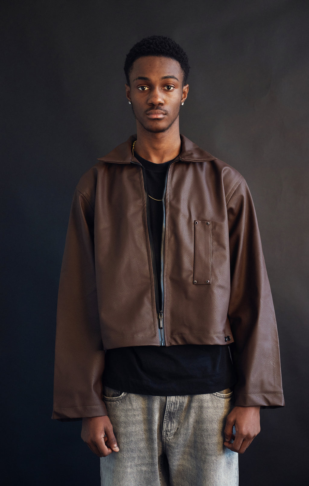 Cropped Leather Jacket