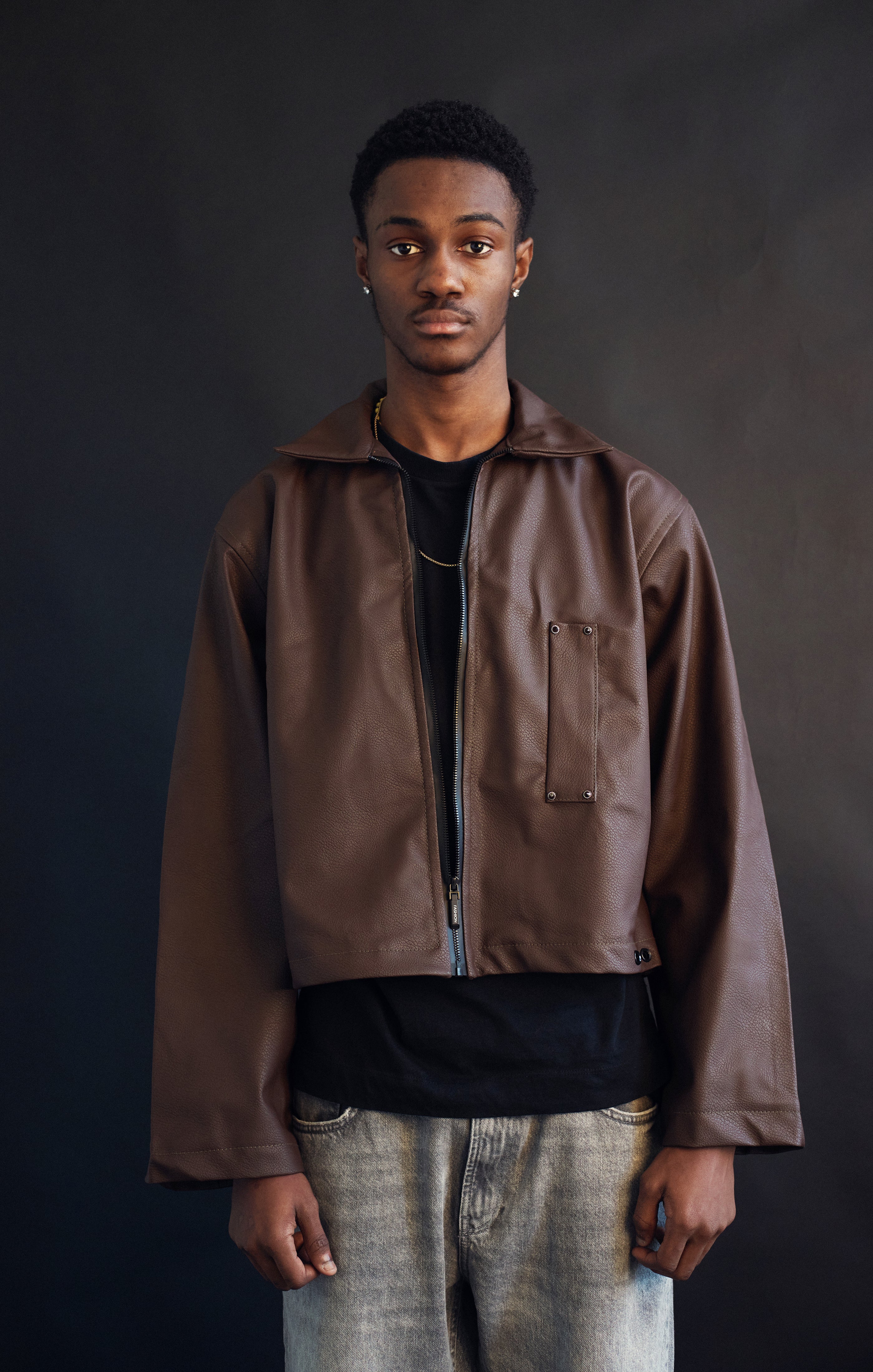 Cropped Leather Jacket