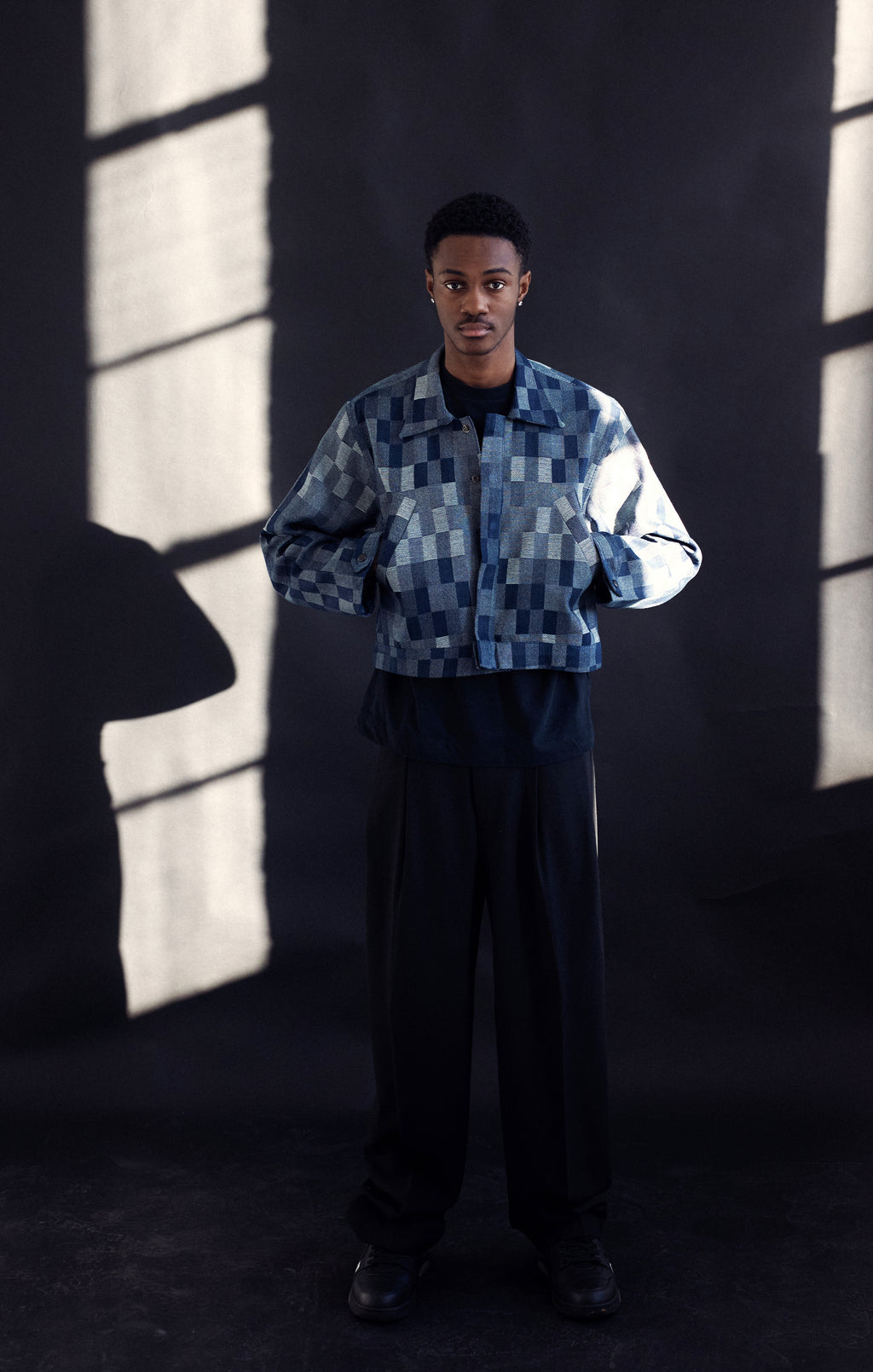 Textured Jacquard Denim Jacket