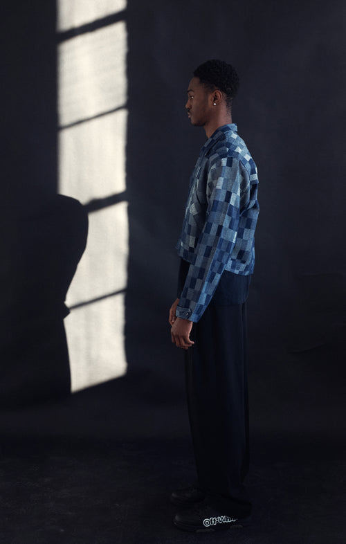 Textured Jacquard Denim Jacket