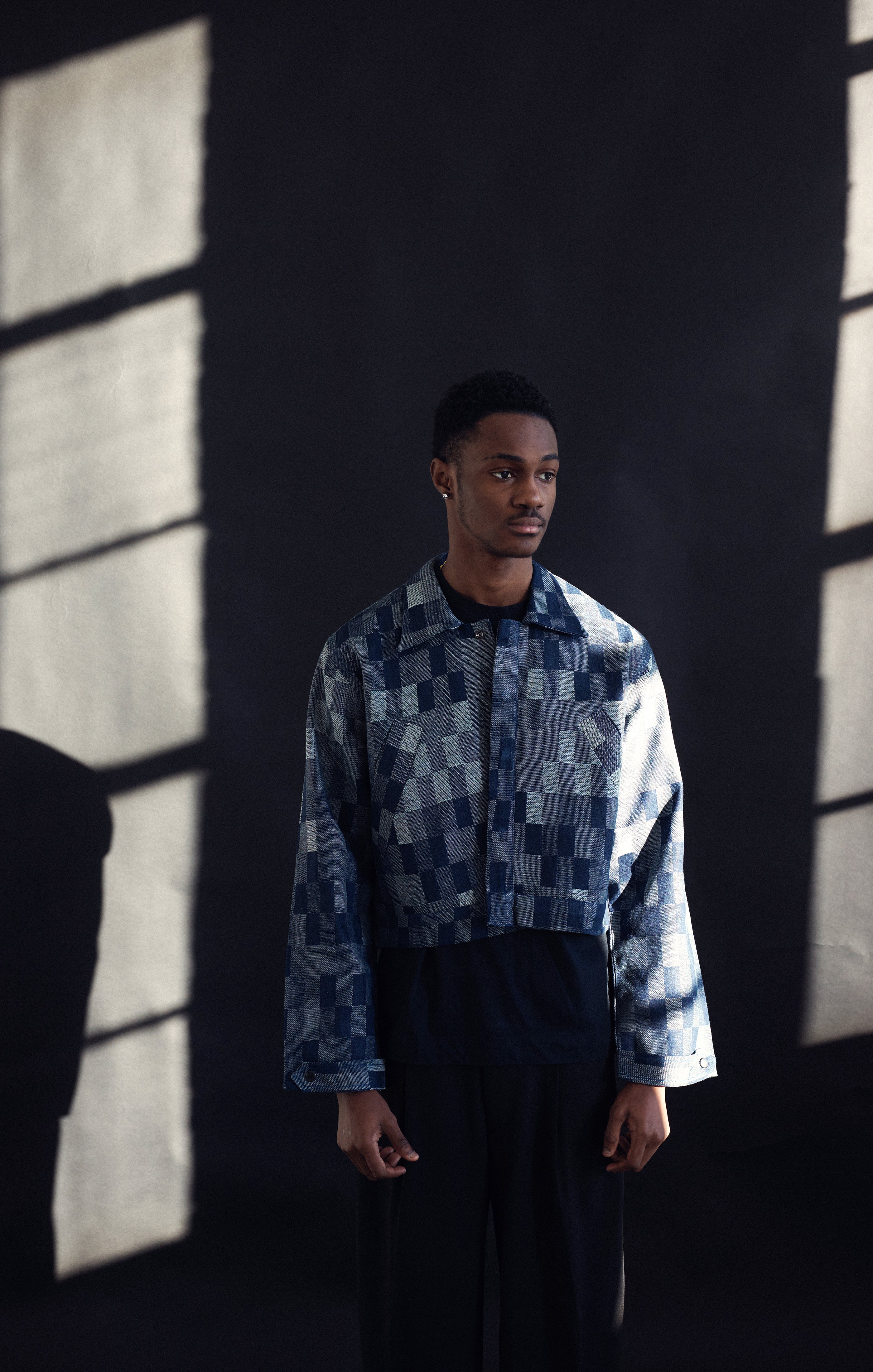 Textured Jacquard Denim Jacket